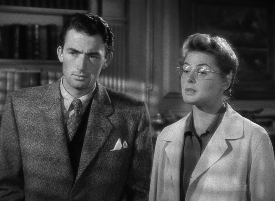 Ingrid Bergman and Gregory Peck star in Spellbound. A psychological thriller by Alfred Hitchcock