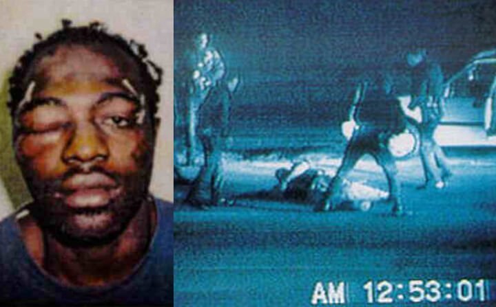 Rodney King a black motorist who was brutally beaten by police officers in LA, 1992.