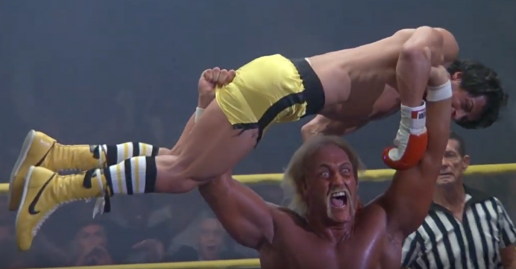 Wrestler Hulk Hogan as Thunderlips in the film Rocky 3