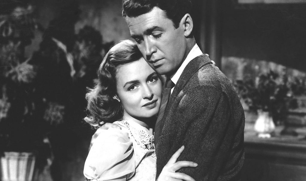 Donna Reed and James Stewart in It's A Wonderful Life. (1946)