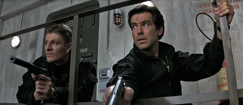 Pierce Brosnan as 007 and Sean Bean as 006 in GoldenEye (1995)