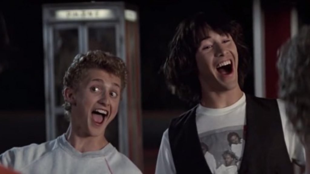 Alex Winter and Keanu Reeves star in Bill and Ted's Excellent Adventure.