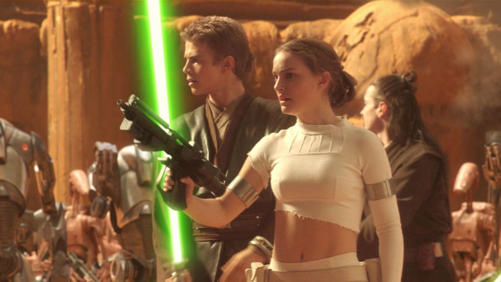 Hayden Christensen and Natalie Portman in the worst Star Wars prequel film Attack of the Clones