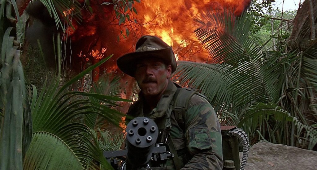 Wrestler Jesse Ventura in the film Predator