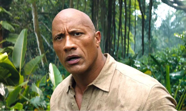 Wrestler Dwayne The Rock Johnson in Jumanji Welcome to the Jungle
