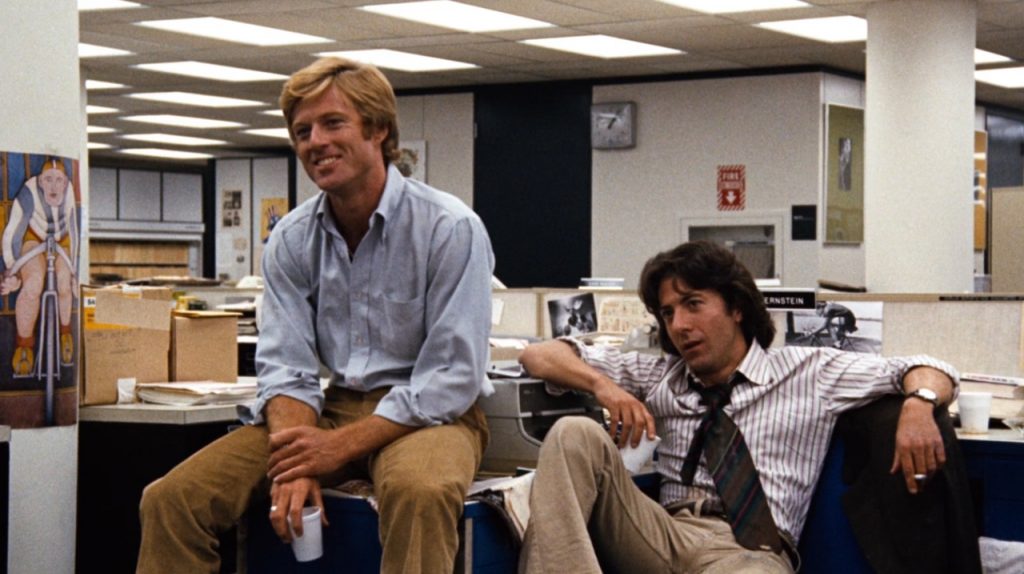 Robert Redford and Dustin Hoffman in All the President's Men (1976)