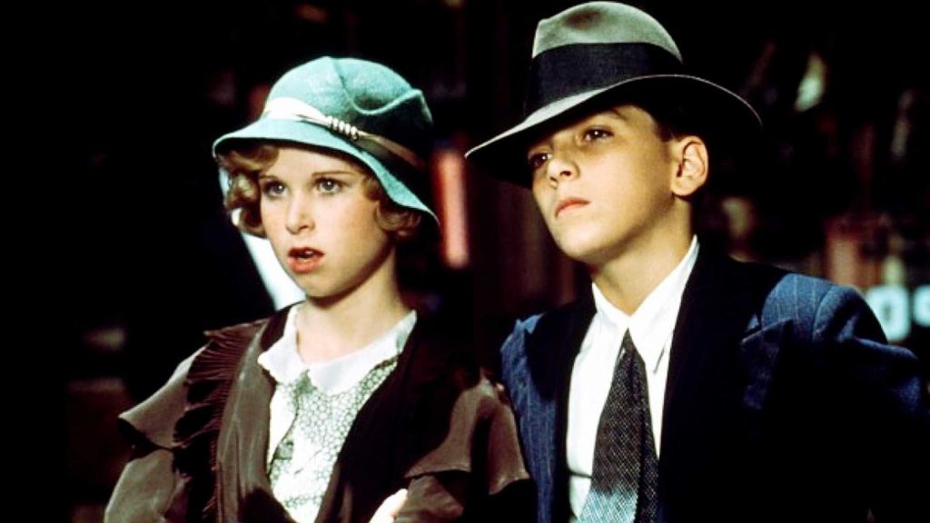 Florence Garland and Scott Baio in the Alan Parker film Bugsy Malone (1976)