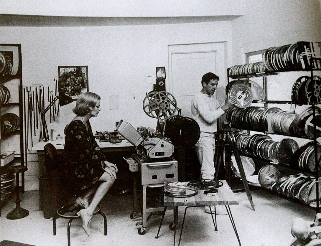 Gena Rowlands and John Cassavetes in the editing room.