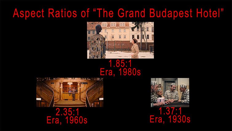 An example of different aspect ratio's from The Grand Budapest Hotel (2011)  - Zack Snyder's Justice League (2021)