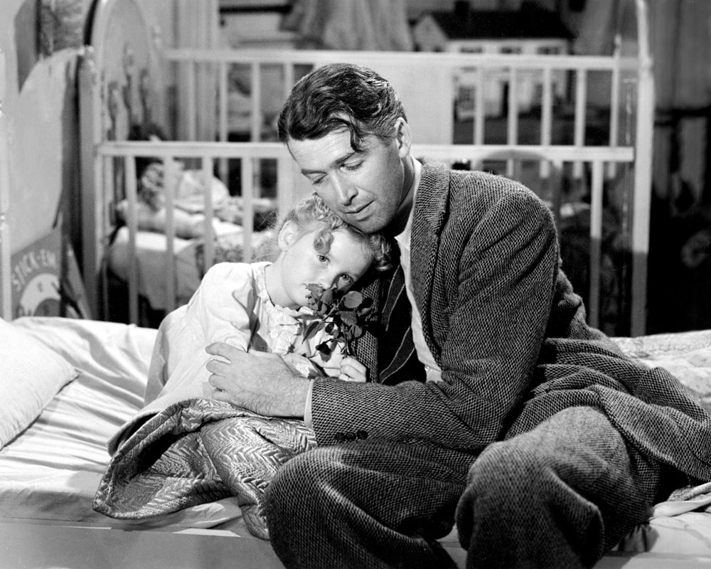 James Stewart plays George Bailey in It's a Wonderful Life (1946)