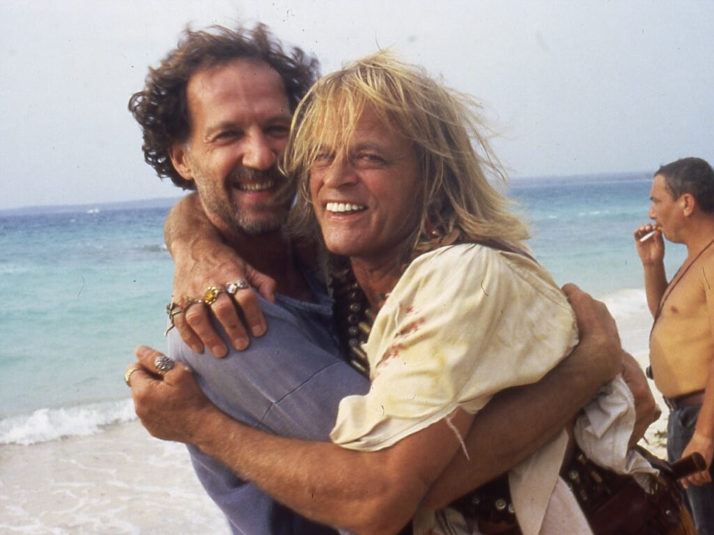 Werner Herzog and Klaus Kinski during the shoot for ASguirre, The Wrath of God (1972)
