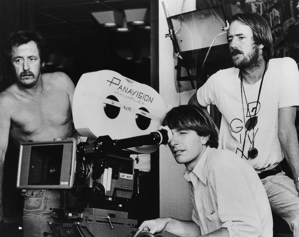 A young Peter Weir framing the next shot during the shoot for Picnic at Hanging Rock (1975)