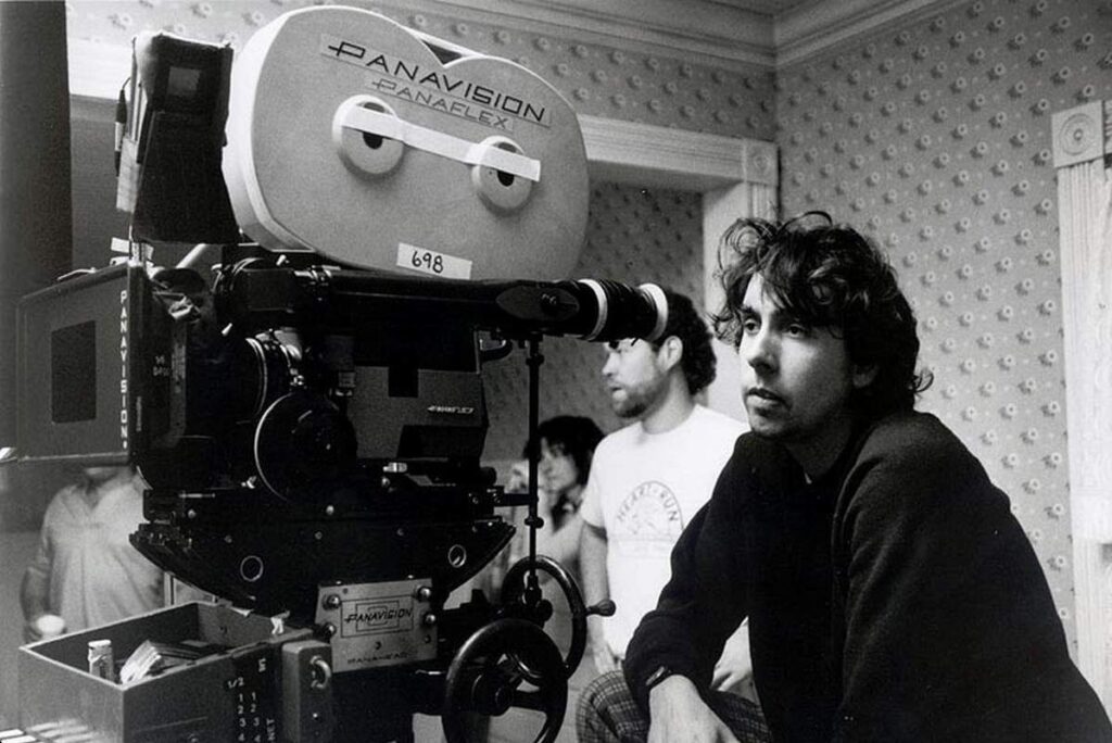 Tim Burton behind the camera during the making of Beetlejuice (1988)