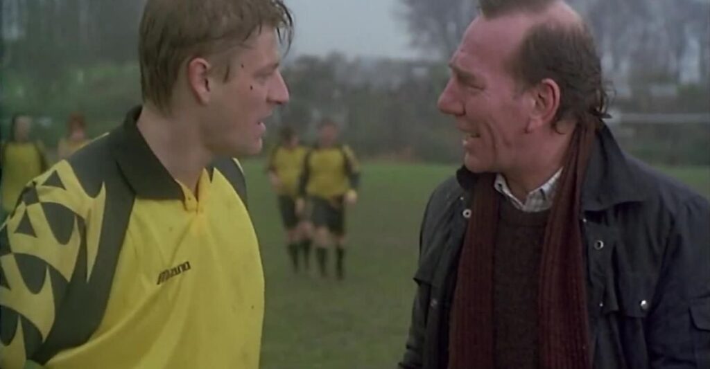 Sean Bean and Pete Postlethwaite in When Saturday Comes (1996)