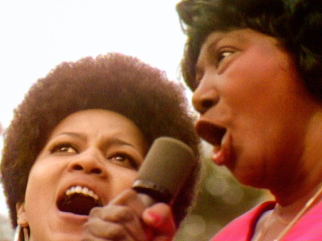 Mavis Staples and Mahalia Jackson performing at the Harlem Cultural Festival (1969)