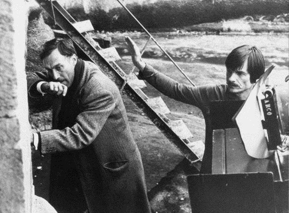 Actor Oleg Yankovskiy and Andrei Tarkovsky during the making of Nostalghia (1983)