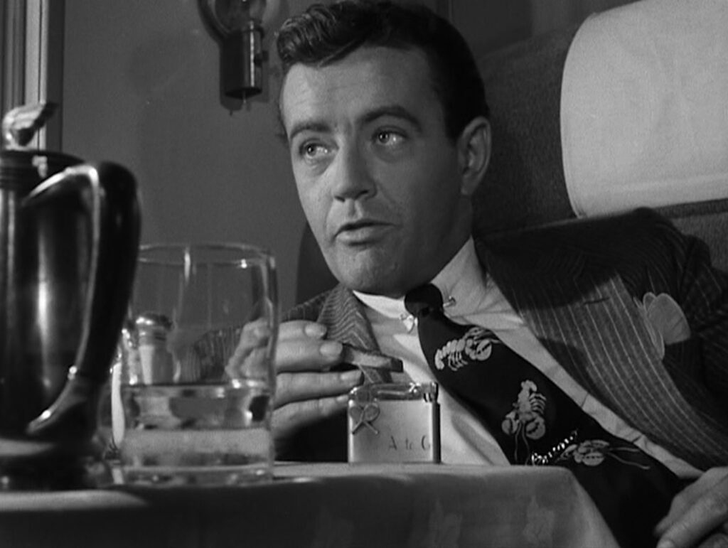 Bruno with the lighter in Strangers on a Train (1951)