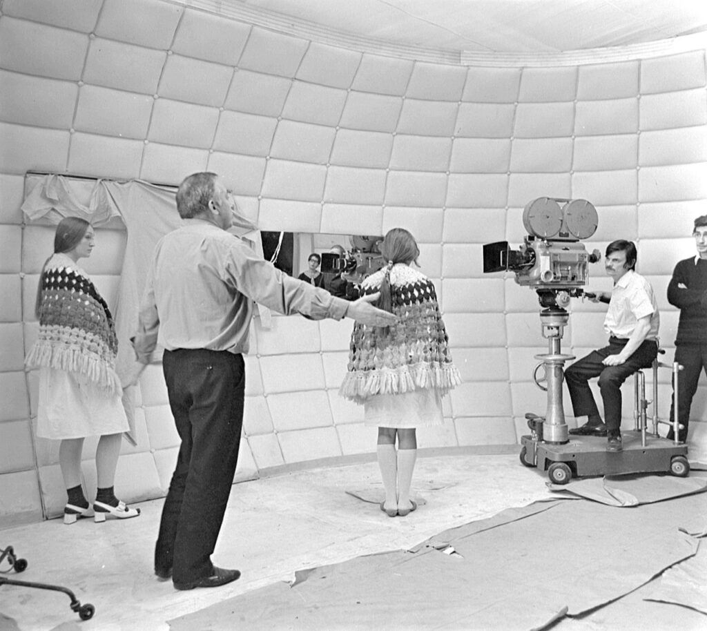 Andrei Tarkovsky behind the camera on the set of Solaris (1972)