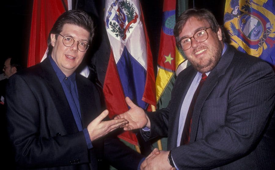 John Hughes and his good friend and star of Uncle Buck, John Candy.