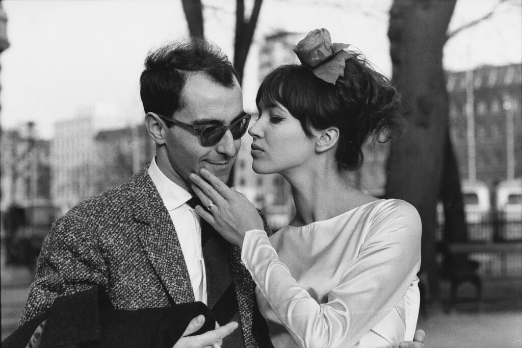 Jean-Luc Godard with his then wife and frequent collaborator Anna Karina.