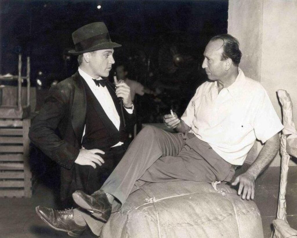 James Cagney and Michael Curtiz during the filming of Angels with Dirty Faces (1938)
