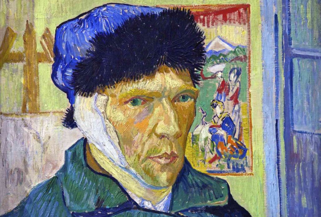 A detail from Self-Portrait With a Bandaged Ear, 1889 - Vincent Van Gogh