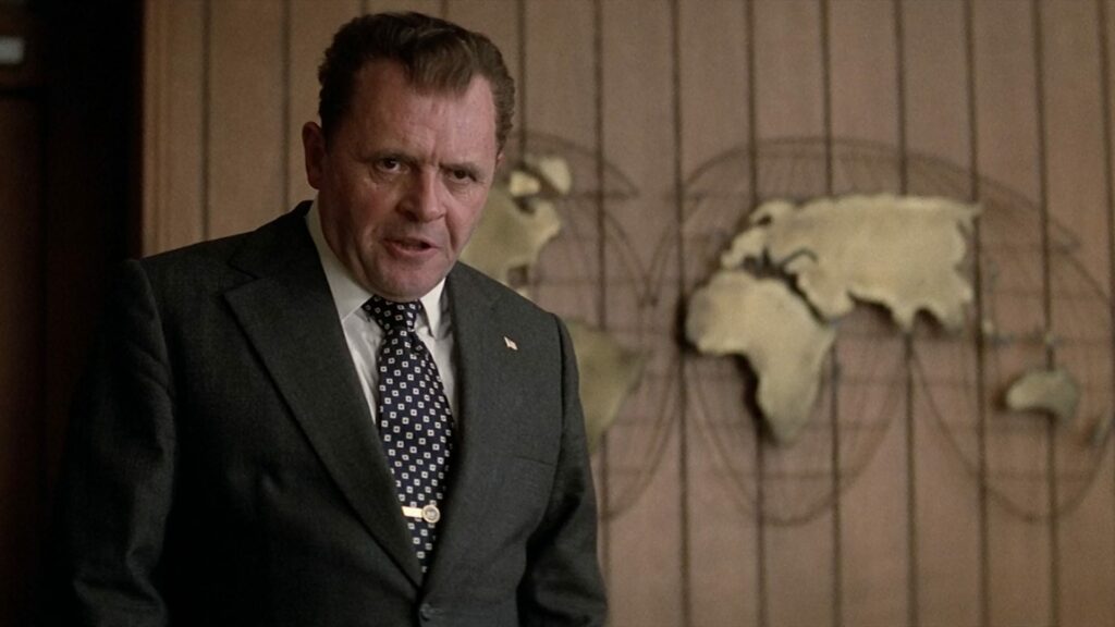 Anthony Hopkins as US President Richard Nixon in the Oliver Stone film Nixon (1995)