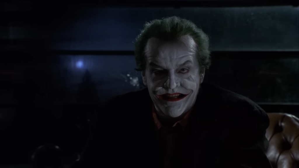Jack Nicholson as the Joker in Batman (1989) directed by Tim Burton.