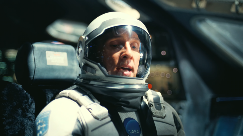 Matthew McConaughey in Interstellar (2014) directed by Christopher Nolan.