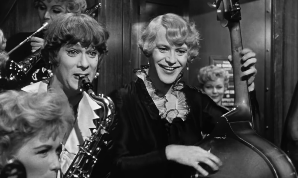Tony Curtis and Jack Lemon in Some Like It Hot (1957) directed by Billy Wilder.