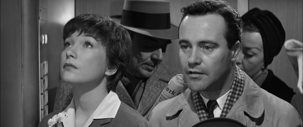 Shirley MacLaine and Jack Lemmon in The Paratment (1960) directed by Billy Wilder.