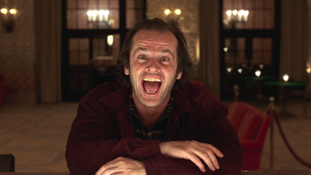 Jack Nicholson in The Shining (1980) directed by Stanley Kubrick.