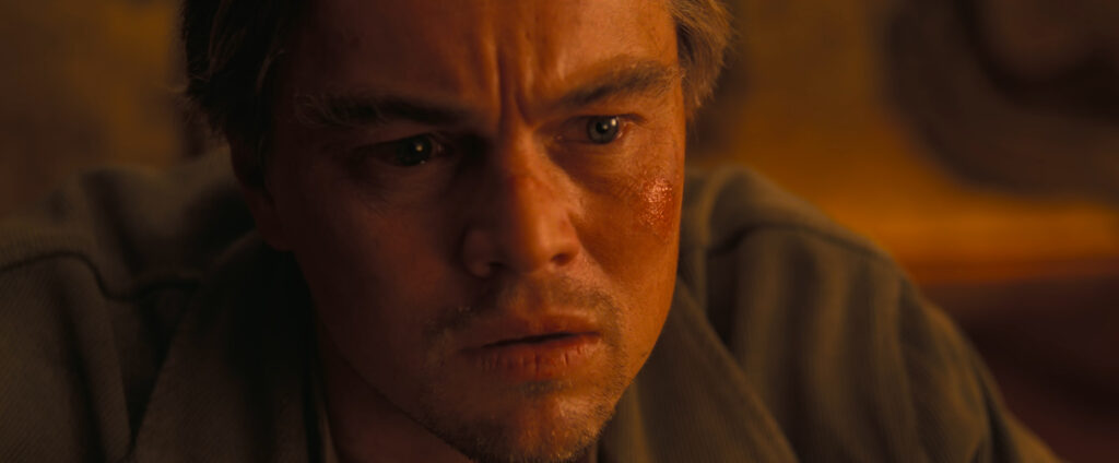 Leonardo DiCaprio in Inception (2010) directed by Christopher Nolan.