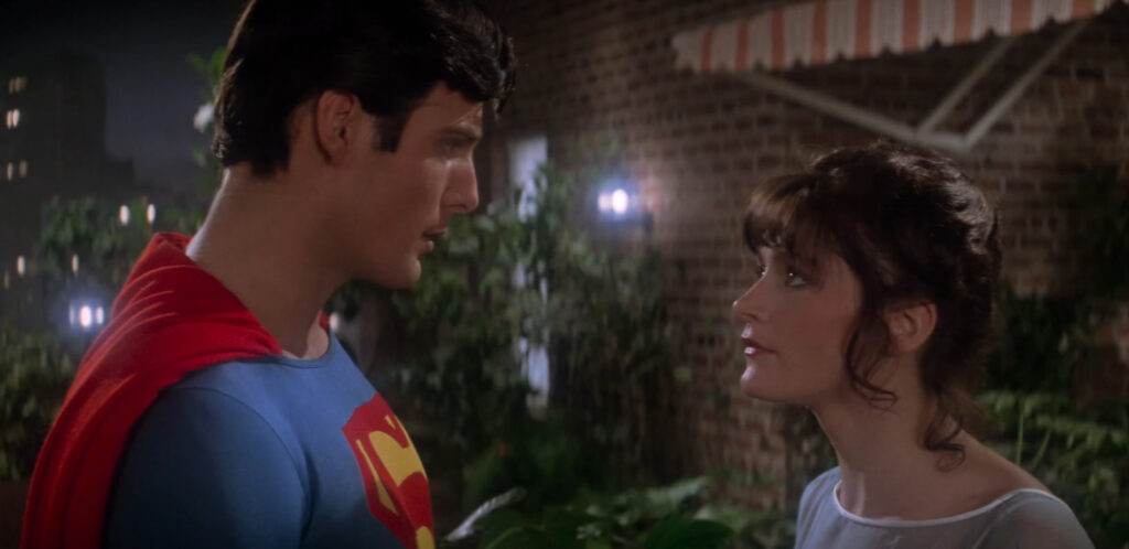 Christopher Reeve and Margot Kidder in Superman (1978) directed by Richard Donner.