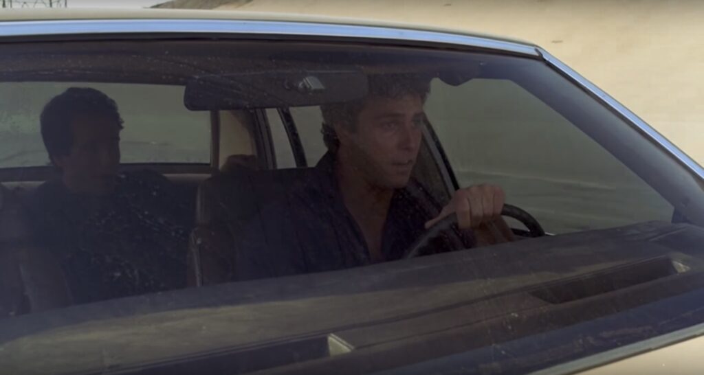 A shot from the thrilling chase scene in To Live and Die in L.A. (1985)