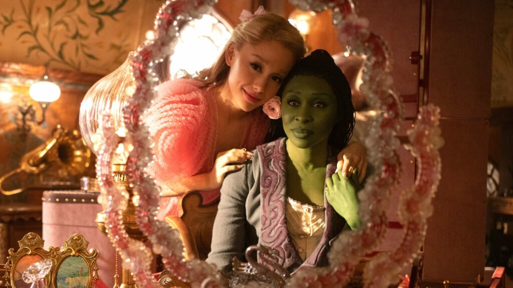Ariana Grande and Cynhia Erivo as Galinda and Elphaba in Wicked (2024)