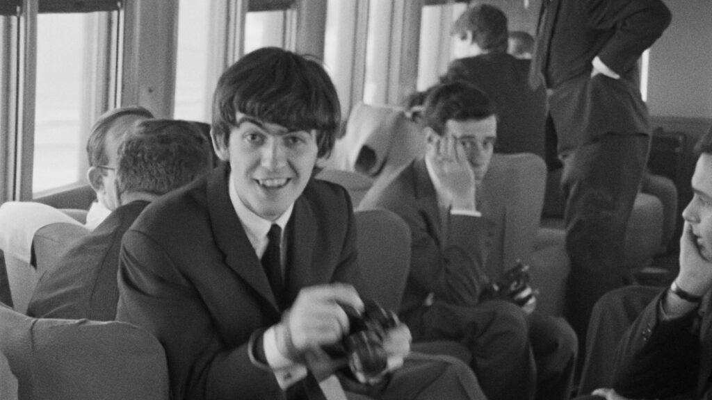 George Harrison on The Beatles 1964 Tour of America - a scene from Beatles '64 (2024)