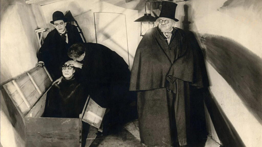 A scene from The Cabinet of Dr. Caligari (1920)