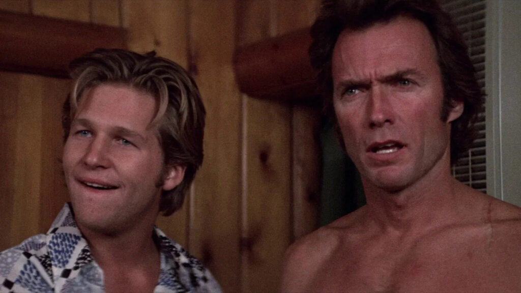 Jeff Bridges and Clint Eastwood in the lead roles in the movie Thunderbolt and Lightfoot (1974)