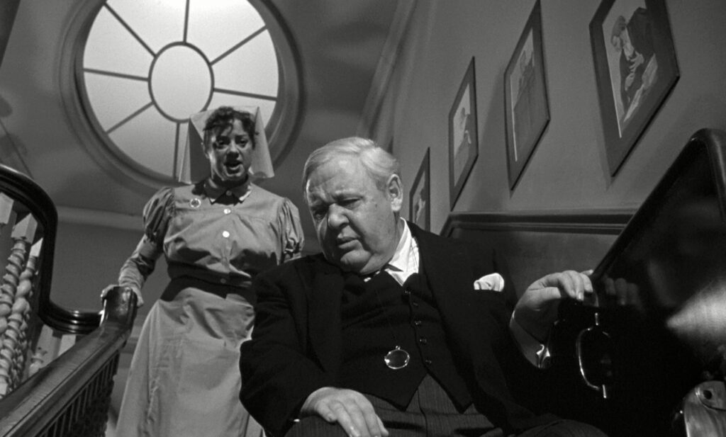 Real-life husband and wife; Elsa Lanchester plays Miss Plimsol, Robarts nurse which makes for some hilarious banter between the two.