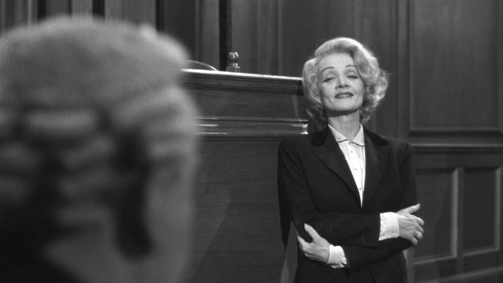 Screen legend Marlene Dietrich as Christine Vole in Witness for the Prosecution (1957)