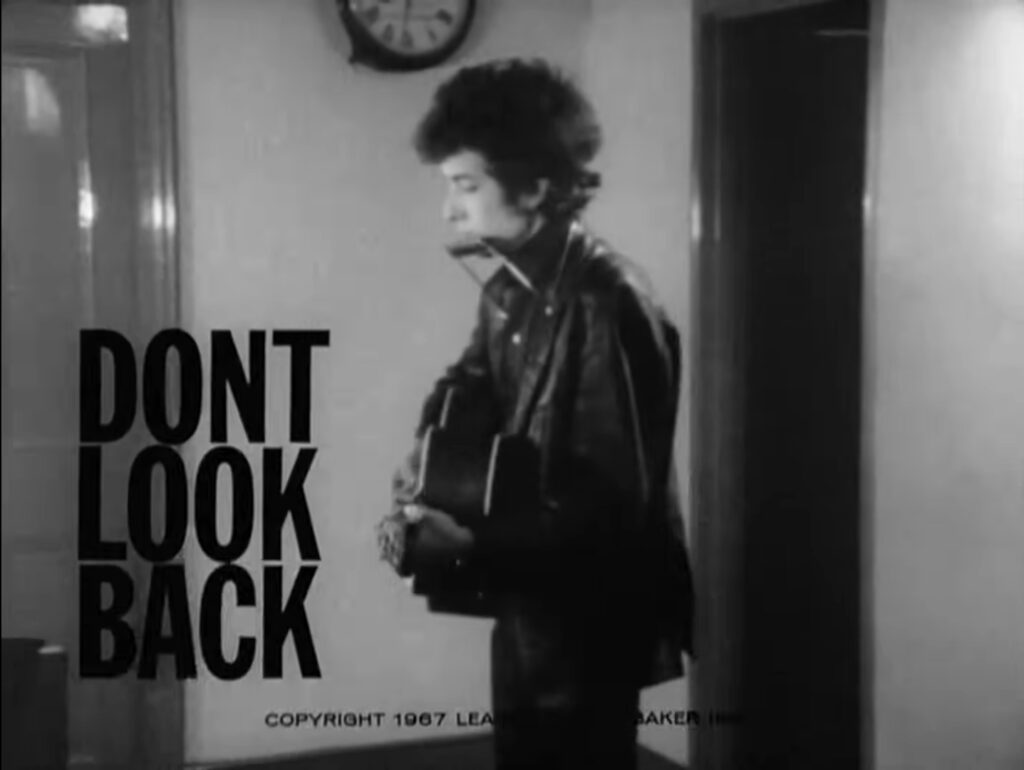 The title card from the documentary film Bob Dylan: Don't Look Back (1967) directed by D. A. Pennebaker.