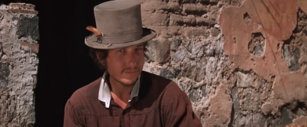 Bob Dylan as Alias in the Sam Peckinpah movie Pat Garrett and Billy the Kid (1973)