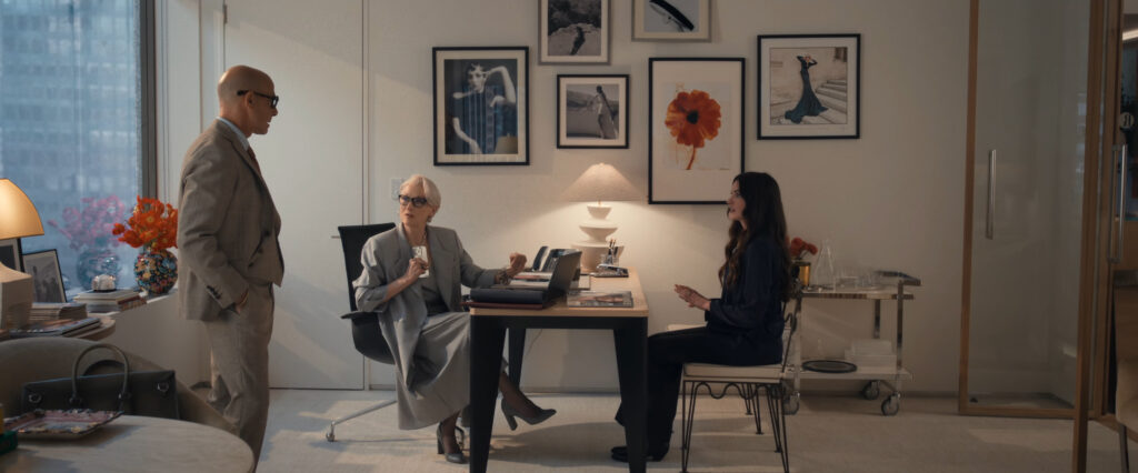 Stanley Tucci, Meryl Streep and Anne Hathaway in The Devil Wears Prada 2 (2026)