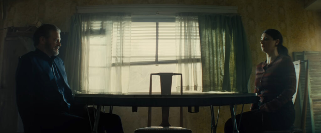Colin Firth and Eve Hewson in Disclosure Day (2026)