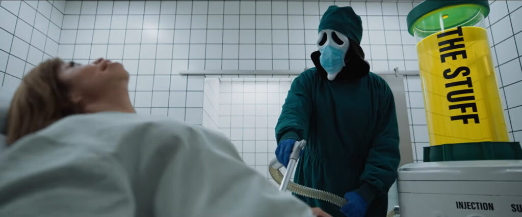 A scene parodying The Substance in Scary Movie 6 (2026)