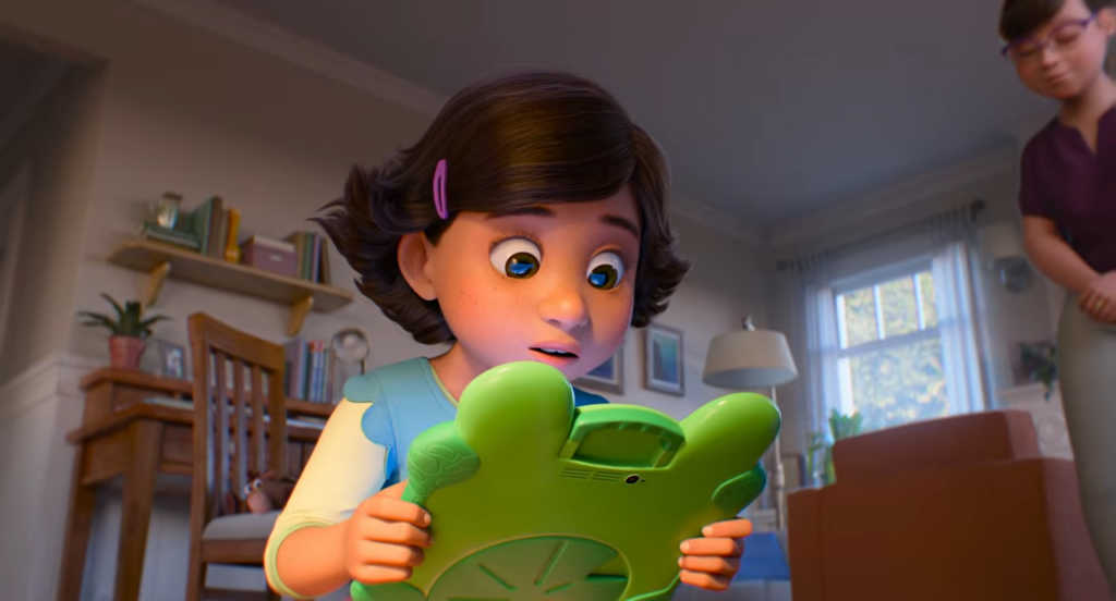 Bonnie receives a new gift in the form of a children's interactive tablet in Toy Story 5 (2026)